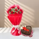 Chocolate Beauty Cake and Bouquet