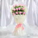 12 Pink Roses Bouquet