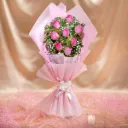 Beauty 8 Pink Roses Bouquet