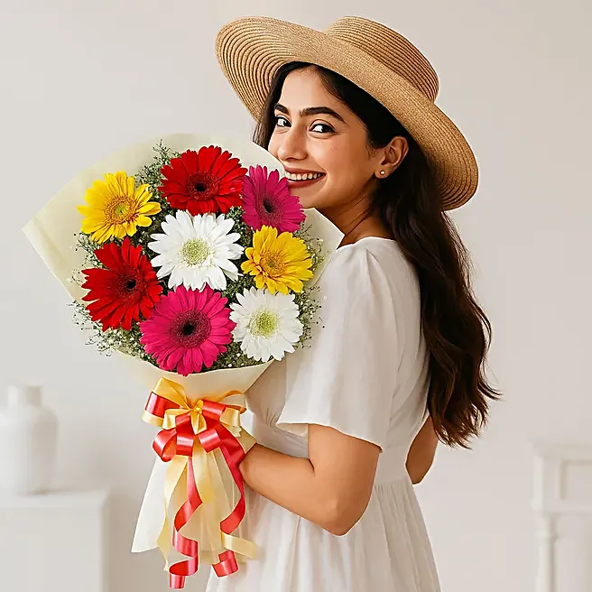 Mixed Brilliance Gerbera Flower Bouquet