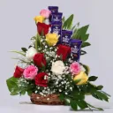 Mixed Roses & Chocolates Arrangement