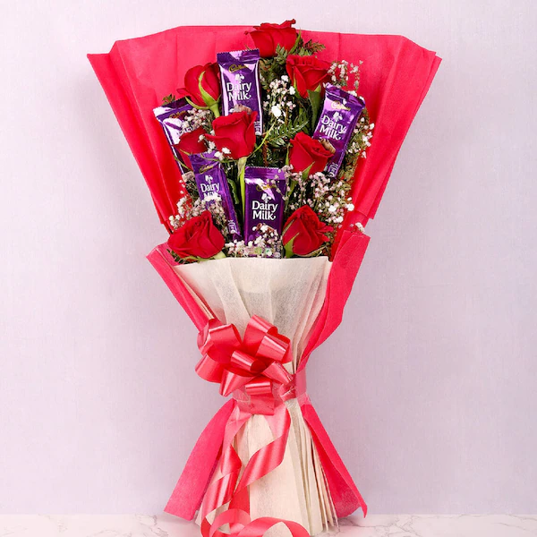 Roses and Chocolate Arrangement