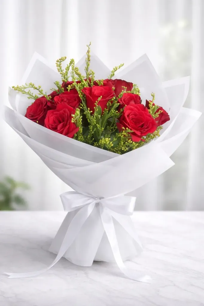 Classic 12 Red Roses Bouquet